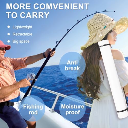 DEWEL Poster Tube, Waterproof Poster Holder Plastic Expandable Poster/Art/Document Storage Tube 24.5" to 40", Adjustable Poster Storage Blueprint Holder with Carrying Strap (White-Large Size) - Image 7