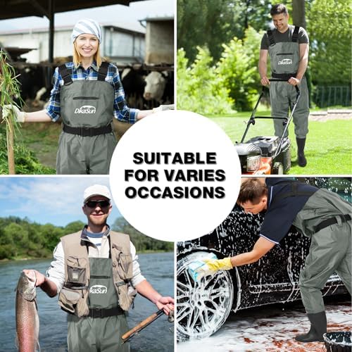 Fishing Waders for Men & Women, Waterproof Chest Waders with Boots - Image 7