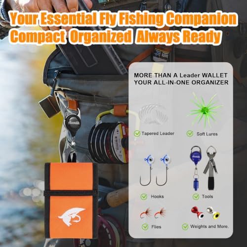 Aventik 10 Pockets Fishing Tackle Binder LeaderTippet Line Leader Wallet - Image 7