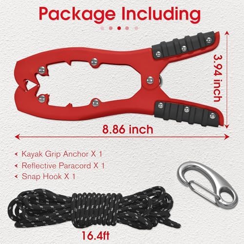 Antidious Kayak Brush Gripper, Kayak Anchor Grip with 16.4ft Paracord and Snap Hook to Anchor Float, Canoe, Boat for Fishing Boating Camping - Image 6