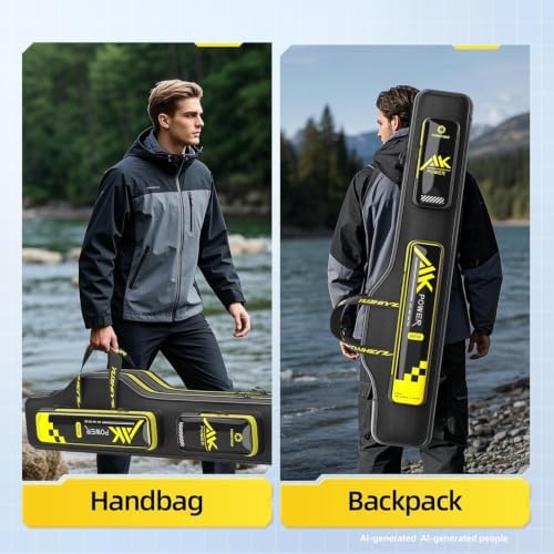 3 Layers Fishing Pole Bag, Fishing Rod Case, 1680D Heavyweight Oxford Wire-Reinforced Non-Deforming Frame Quick-Access Compartments Anti-Sag Structure Fishing Rod Bag Fishing Gift for Men - Image 7