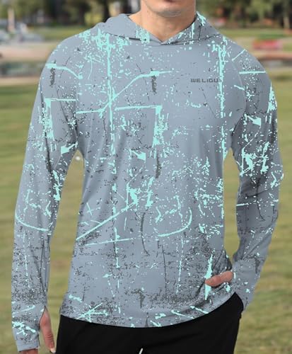 Men's UPF 50+ Sun Protection Hoodie, Long Sleeve Fishing Shirt - Image 6