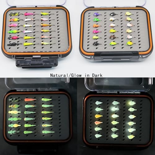 Alichino Ice Fishing Jig Set Ice Fishing Lures Micro Jig Head Hook Set for Panfish, Crappie, Walleye, Perch, Trout, Bluegill - Image 6