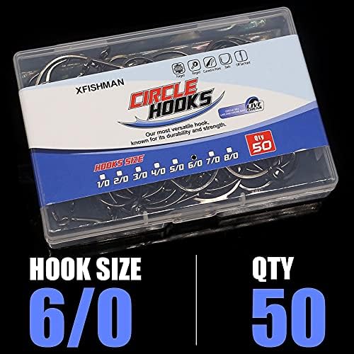 XFISHMAN Circle Hooks - Octopus Hooks Saltwater - 50 Pack #1 12/0 - Image 7