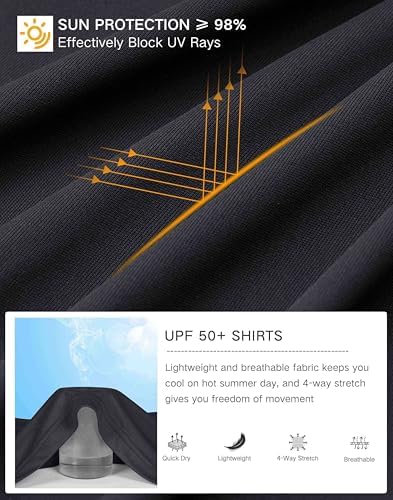 Pudolla Men's Sun Protection Hoodie Shirts UPF 50+ Fishing Hiking Shirt - Image 6