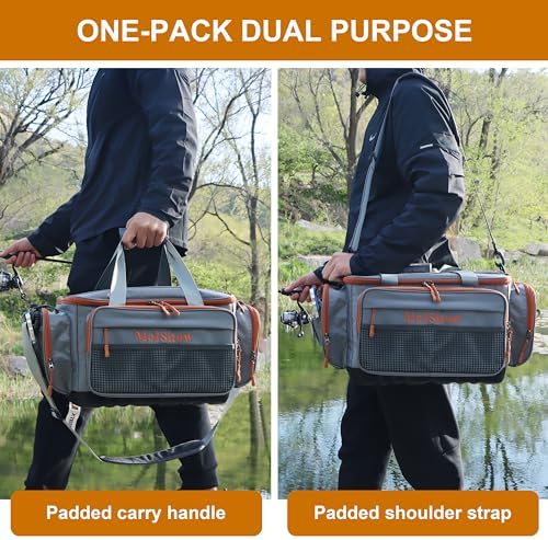 Fishing Tackle Box Bag - Fishing Bags for Saltwater or Freshwater (#Grey) Fishing Tackle Bags - Padded Shoulder Strap - Tackle Bag for 3600 3700 Tackle Box - Image 7