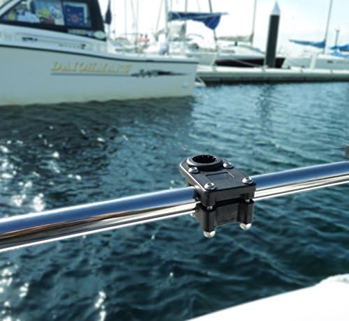 Brocraft 1-1/4" Square & 7/8"-1" Round Rail Mount Compatible with Scotty Rod Holder, Pontoon Boat Fishing Rod Holder Mount, No Drilling Required - Image 5