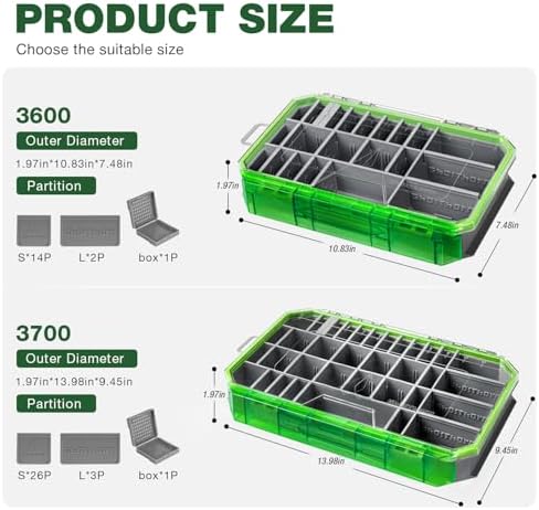 Ghosthorn Waterproof Fishing Tackle Box Trays Organizer Lure Storage 3600*3 - Image 6