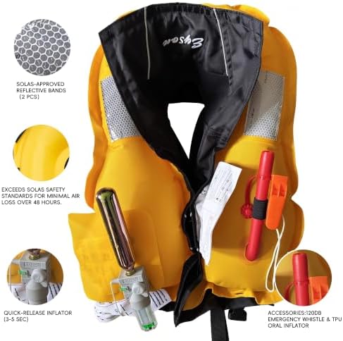 Automatic Inflatable Life Jacket, Preserver PFD for Kids,Life Vest for Kid,Supports Weight up to 160 pounds(YSH725) - Image 7