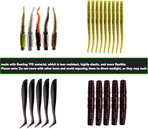 FONMANG Fishing Lures - Tackle Box with Tackle Included, Fishing Kit with VIBs, Frogs, Minnows, Soft Baits, Hooks & Weights Accessories, Freshwater Lure Kit for Bass Walleye Trout - Image 6