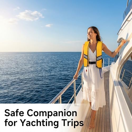 Automatic Inflatable Life Jacket Vest for Adults, Supports up to 330 lbs, with Reflective Strips and Manual Inflation Tube - Image 7