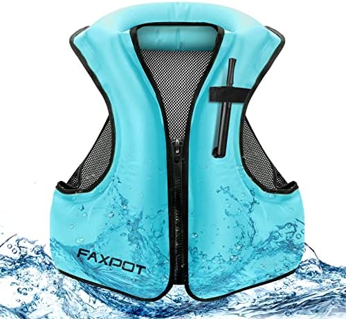 Inflatable Snorkel Vest Adult, Snorkeling Vest for Men & Women, Portable Inflatable Swim Vest Jacket, for Snorkeling/Kayaking/Swimming/Boating by Faxpot