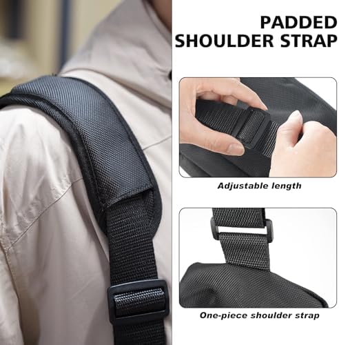 20-inch Drawstring Crossbody Fishing Bag with Front Pocket Rod Holder Belt - Image 6