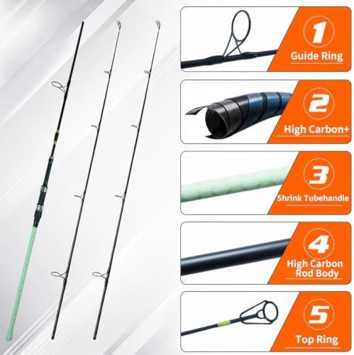 Telescopic Carp & Surf Fishing Rod, Sun-Charged Glow Handle, Portable Long-Casting Pole, Medium Heavy, Saltwater & Freshwater, 8FT-10FT - Image 7