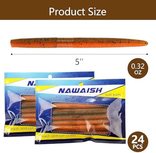 5'' Senko Bait Soft Stick Worms for Wacky Rig Bass Fishing - Image 7