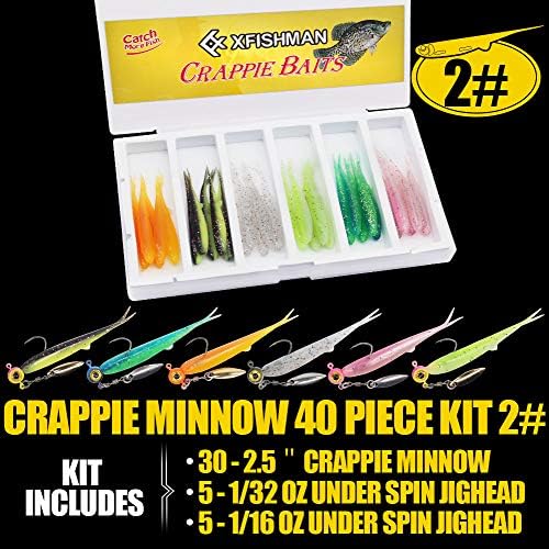 Crappie-Baits- Plastics-Jig-Heads-Kit-Shad-Minnow-Fishing-Lures-for Crappie-Panfish-Bluegill-40 &135 Piece Kit - Image 7