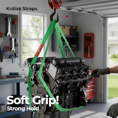Endless Round Sling Lifting Strap- 8 Feet x 5300 lbs Vertical Capacity - Polyester Lifting Sling Strap, Heavy Duty for Rigging Moving Towing Hoisting- (1Pack)- Kodiak Straps - Image 7