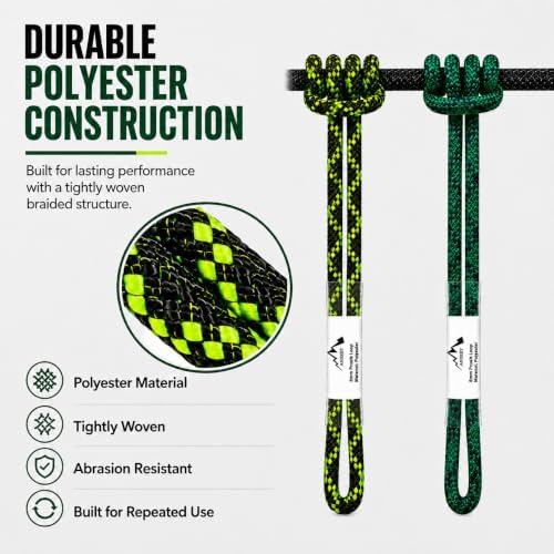 8mm (5/16") Sewn Prusik Loop 18 Inches / 24 Inches - Ideal for Arborist, Firefighting, Rigging, and Rescue Gear Dark Green | 18 inch | Pack of 3 - Image 7