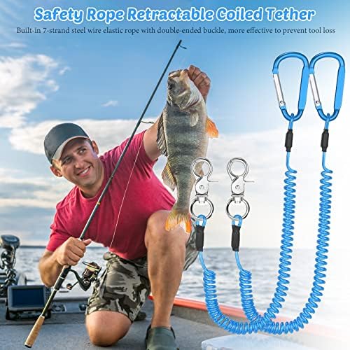 Woanger Coiled Lanyard for Tools Steel Wire Retractable,Blue - Image 7
