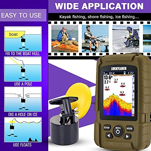 LUCKYLAKER Wired Sensor Fish Finder Boat Waterproof Portable Depth Finder Display Transducer Kayak Fish Finders Sonar Fishing Gear - Image 7