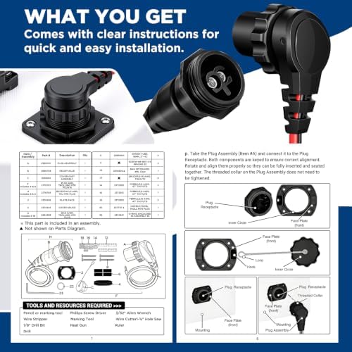 Trolling Motor Plug and Receptacle 1865120 MKR28 compatible with Minn Kota - Image 6