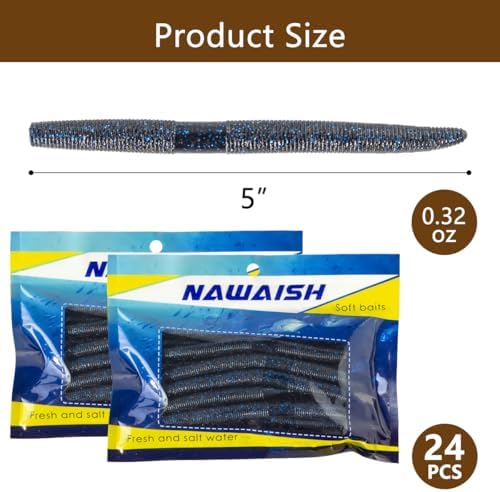 5'' Senko Bait Soft Stick Worms for Wacky Rig Bass Fishing - Image 7