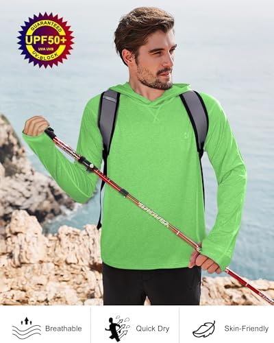 Roadbox Men's UPF 50+ Fishing Shirts, Long Sleeve UV Sun Protection Hoodie - Image 5