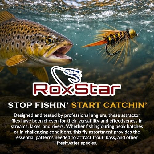 RoxStar Fishing Fly Shop, Premium Stimulator Dry Fly Assortment, Emerger Hatch Pack, Nymph Fly Hatch Pack for Trout and Bass - Image 6