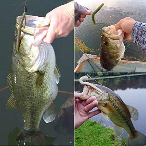 Wacky-Worms-Bass-Fishing-Lure-Kit-Wacky-Rig-Worms-Soft-Plastic-Stick-Baits3 4" 5" 6 inch - Image 7