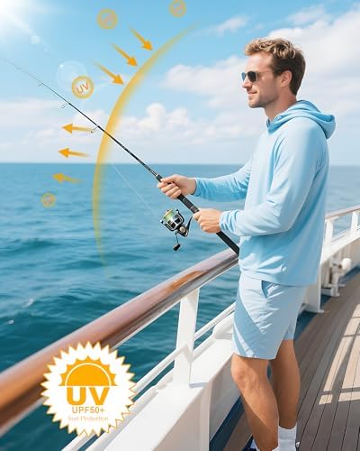 Runhit UPF 50+ Fishing Shirts for Men Long Sleeve Sun Protection Hoodie Lightweight Outdoor Workout Hiking Running Rash Guard - Image 6