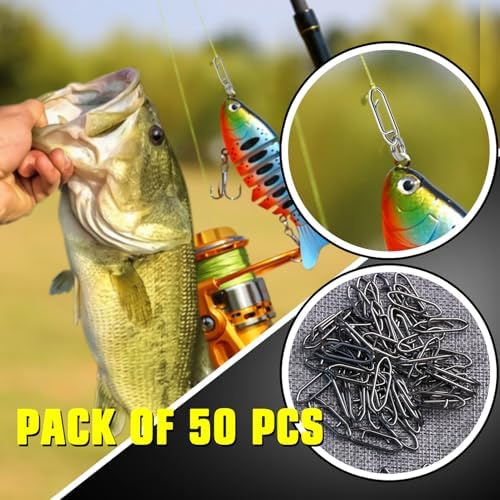 AMYSPORTS High Strength Fishing Snap Saltwater Stainless Connector Snaps Swivels Tackle Steel Power Fishing Clip Lure Quick Change Black Nickel - Image 7