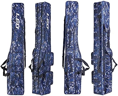 LEOFISHING Fishing Tackle Storage Bag 130cm/4.27ft Portable Fishing Rod Reel Organizer Fishing Pole Gear Tool Cases Carrier Two Layer Durable Oxford Large Capacity Travel Fishing Cover Bag 5 Color - Image 5
