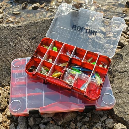 Goloni Fishing Tackle Box,Plastic Clear Fishing Storage Organizer Box With Removable Dividers,3700 Tackle Trays,Storage Lure Box for Lures 4 Pack - Image 6