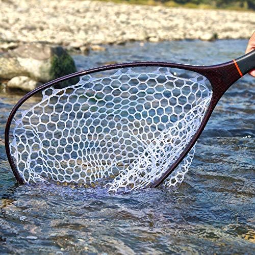 SF Fly Fishing Landing Net Soft Rubber Mesh Trout Net Catch and Release Net - Image 6