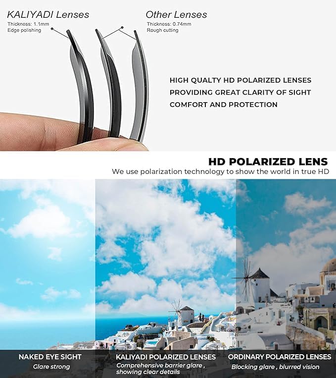 KALIYADI Polarized Sunglasses for Men, Lightweight Sun Glasses with UV Protection for Driving Fishing Golf - Image 5