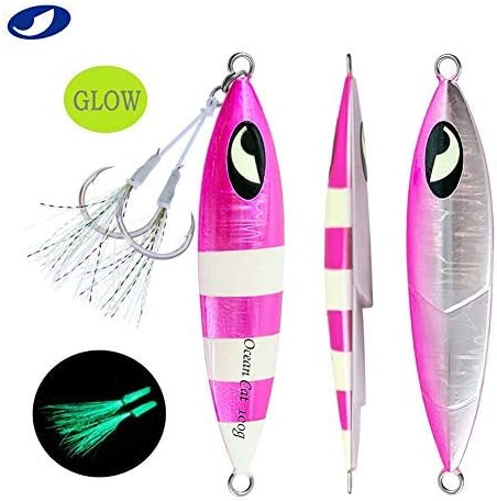 OCEAN CAT Lead Metal Flat Slow Fall Pitch Fishing Jigs Lures Sinking Vertical Jigging Bait with Butterfly Hook for Saltwater Fishing - Image 6