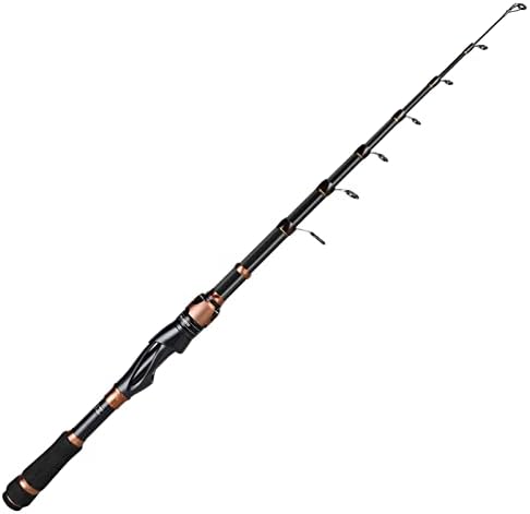 PLUSINNO Fishing Rod and Reel Combos, Bronze Warrior Toray IM6 Carbon Matrix Telescopic Fishing Rod Pole, 12 +1 Shielded Bearings Stainless Steel BB Spinning Reel, Travel Freshwater Fishing Gear by PLUSINNO