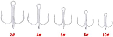 AMHDV 100pcs Treble Hooks Sharp Triple Hook for Freshwater Saltwater - Image 3