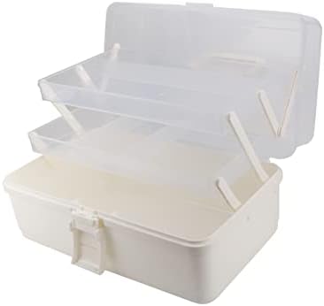 Avlcoaky Tackle Box Large 3 Layers Plastic Portable Storage Box Fishing White Tackle Box Organizer Art Craft Tool Box by Avlcoaky