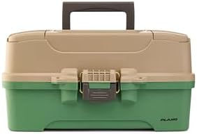 Plano Three-Tray Tackle Box Catfish Kit, Green/Tan, Rust-Proof Brass Latch, Top-Access Tray Compartments with Deep Storage, Made in the USA, Portable Fishing Gear Storage Organizer - Image 3