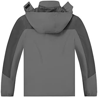 TEZO Mens Rain Jacket Waterproof with Hooded Hiking Coat Lightweight Windbreaker - Image 3