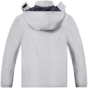 TEZO Mens Rain Jacket Waterproof with Hooded Hiking Coat Lightweight Windbreaker - Image 3