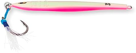 80g Tuna Riser jigs 1, 5, 10 Packs Green/White, Pink Glow - Image 2