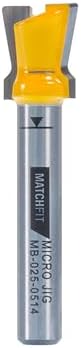 MICROJIG Matchfit Dovetail Router Bit 14 Degree x 1/2-inch 1/4-inch Shank, Woodworking Tools, MB-025-0514 by MICROJIG