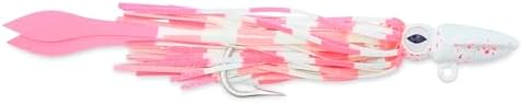 No Alibi Alien Jig - Squid Head, 4 oz, Glow Green/Chartreuse Head, Green/Chartreuse Skirt, Chartreuse Squid Paws, 10/0 Hook - Image 2