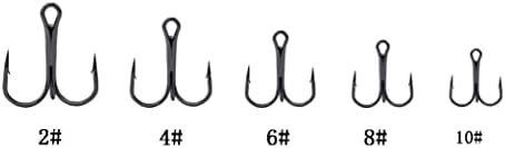 AMHDV 100pcs Treble Hooks Sharp Triple Hook for Freshwater Saltwater - Image 3