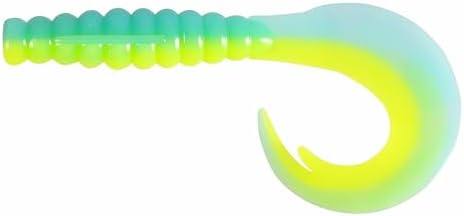 1/2/3/4/5in Curly Tail Grub Soft Swimbait Crappie Bass Lure Kit Bulk Pack by Houderrong