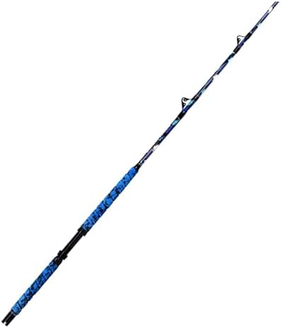 Fiblink Saltwater Fishing Rod 1Piece/2Piece Offshore Trolling Rod Big Game Deep Sea Rod Conventional Boat Blue Camouflage Fishing Pole(5'6"/6'/7') - Image 2