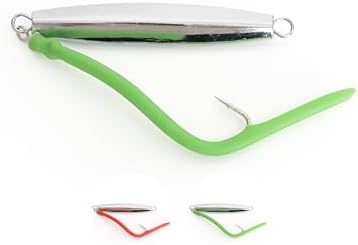 BLUEWING Diamond Jigs Fishing Saltwater Lure 1oz,2oz,3oz,4oz 1pc with Split Tube Tail and Stainless Steel Hook by BLUEWING