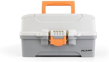 Plano Two-Tray Tackle Box, Light Grey/Dark Grey, Rust-Proof Brass Latch, Top-Access Tray with Deep Storage, Made in the USA, Portable Fishing Gear Storage Organizer by PLANO%C2%AEOutdoors